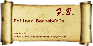 Follner Barnabás névjegykártya